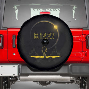 Bigfoot August 12 2026 Total Solar Eclipse Spare Tire Cover Totality Sasquatch Cryptid Stargazer Memorabilia TS02 Black Print Your Wear