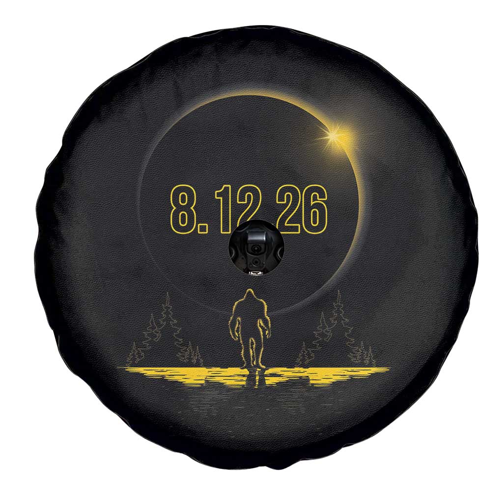 Bigfoot August 12 2026 Total Solar Eclipse Spare Tire Cover Totality Sasquatch Cryptid Stargazer Memorabilia TS02 Print Your Wear