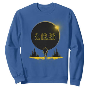 Bigfoot August 12 2026 Total Solar Eclipse Sweatshirt Totality Sasquatch Cryptid Stargazer Memorabilia TS02 Royal Blue Print Your Wear