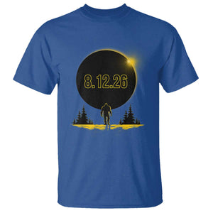 Bigfoot August 12 2026 Total Solar Eclipse T Shirt Totality Sasquatch Cryptid Stargazer Memorabilia TS02 Royal Blue Print Your Wear