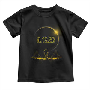 Bigfoot August 12 2026 Total Solar Eclipse Toddler T Shirt Totality Sasquatch Cryptid Stargazer Memorabilia TS02 Black Print Your Wear