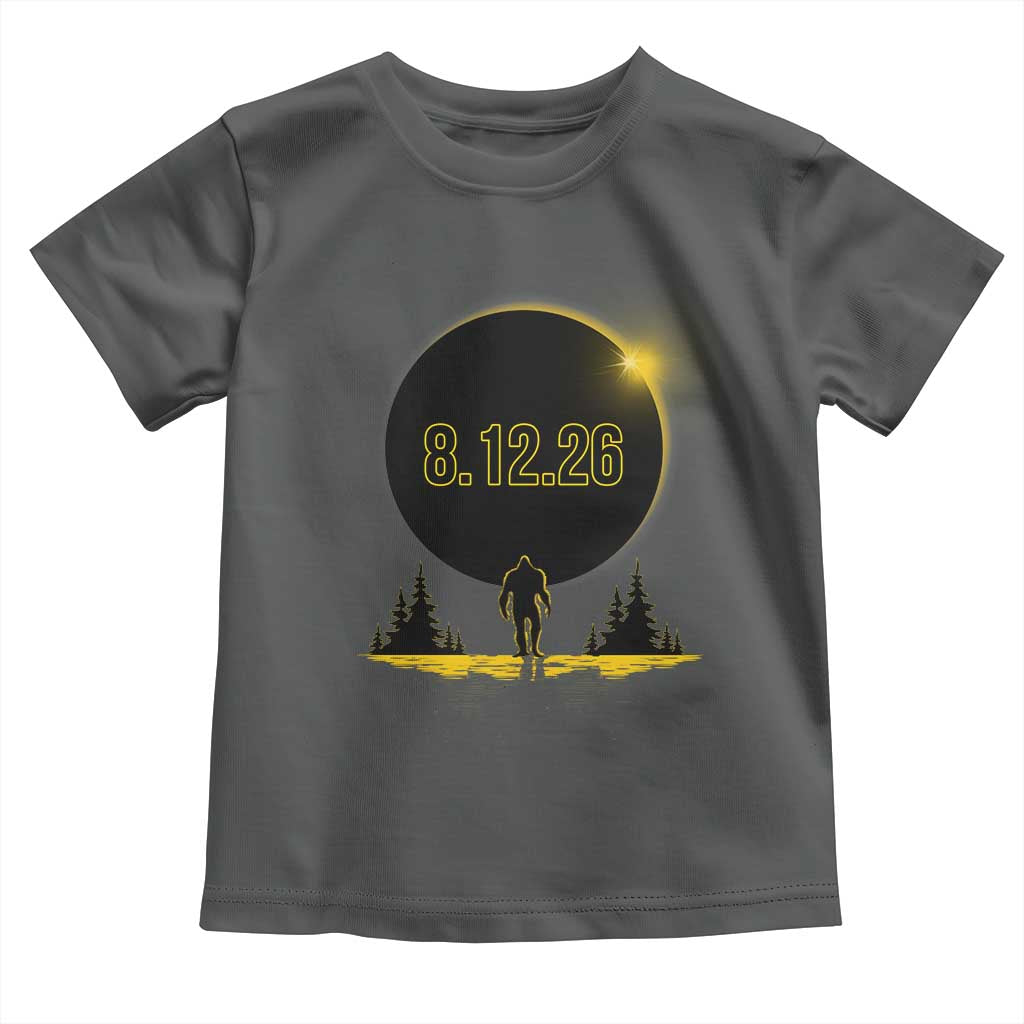 Bigfoot August 12 2026 Total Solar Eclipse Toddler T Shirt Totality Sasquatch Cryptid Stargazer Memorabilia TS02 Dark Heather Print Your Wear