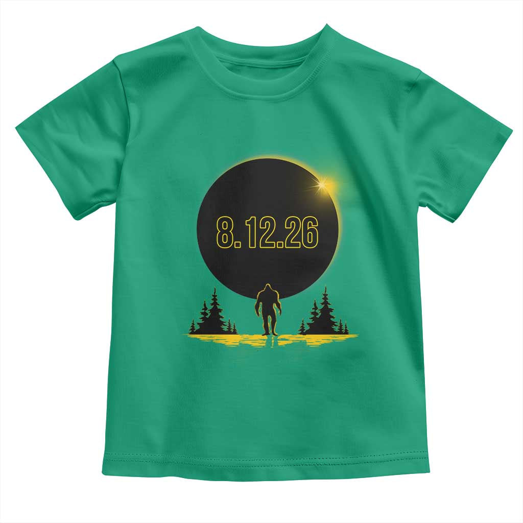 Bigfoot August 12 2026 Total Solar Eclipse Toddler T Shirt Totality Sasquatch Cryptid Stargazer Memorabilia TS02 Irish Green Print Your Wear
