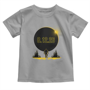 Bigfoot August 12 2026 Total Solar Eclipse Toddler T Shirt Totality Sasquatch Cryptid Stargazer Memorabilia TS02 Sport Gray Print Your Wear