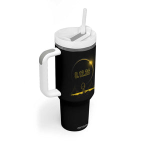 Bigfoot August 12 2026 Total Solar Eclipse Tumbler With Handle Totality Sasquatch Cryptid Stargazer Memorabilia TS02 Print Your Wear
