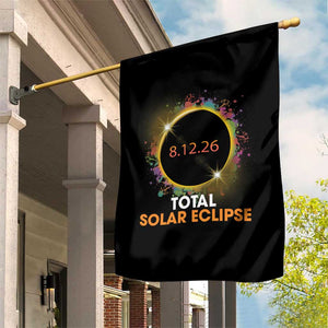Colorful Paint Splatter 2026 Total Solar Eclipse Totality Astronomy Garden Flag TS02 Print Your Wear