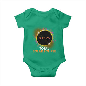 Colorful Paint Splatter 2026 Total Solar Eclipse Totality Astronomy Baby Onesie TS02 Irish Green Print Your Wear