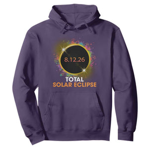 Colorful Paint Splatter 2026 Total Solar Eclipse Totality Astronomy Hoodie TS02 Purple Print Your Wear