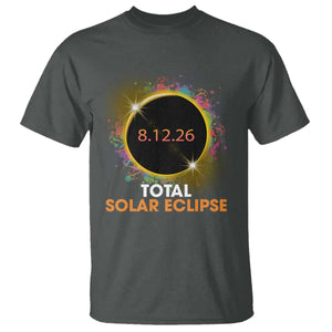 Colorful Paint Splatter 2026 Total Solar Eclipse Totality Astronomy T Shirt TS02 Dark Heather Print Your Wear