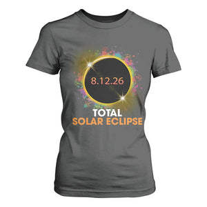 Colorful Paint Splatter 2026 Total Solar Eclipse Totality Astronomy T Shirt For Women TS02 Dark Heather Print Your Wear