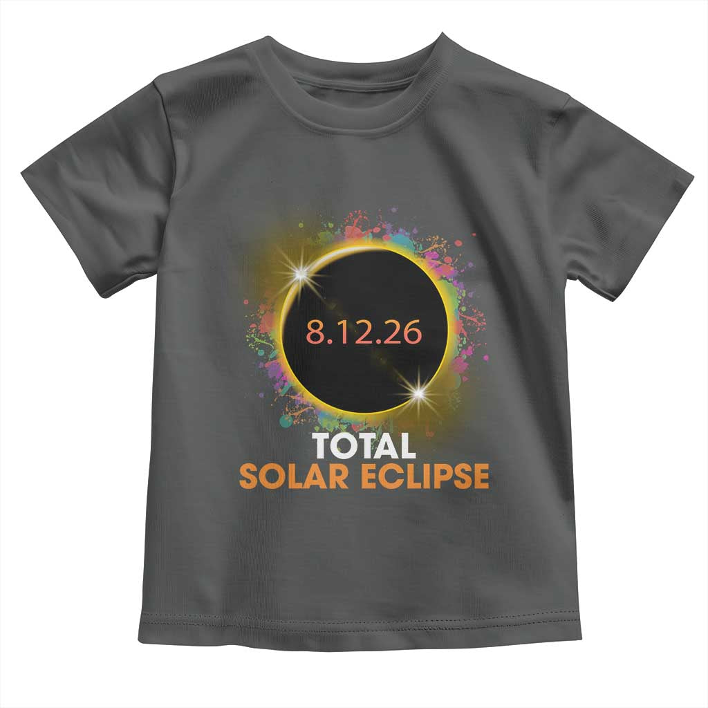Colorful Paint Splatter 2026 Total Solar Eclipse Totality Astronomy Toddler T Shirt TS02 Dark Heather Print Your Wear