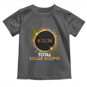 Colorful Paint Splatter 2026 Total Solar Eclipse Totality Astronomy Toddler T Shirt TS02 Dark Heather Print Your Wear
