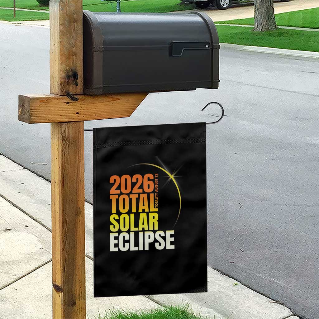 2026 Total Solar Eclipse August 12 Garden Flag Totality Modern Space Graphic TS02 Print Your Wear