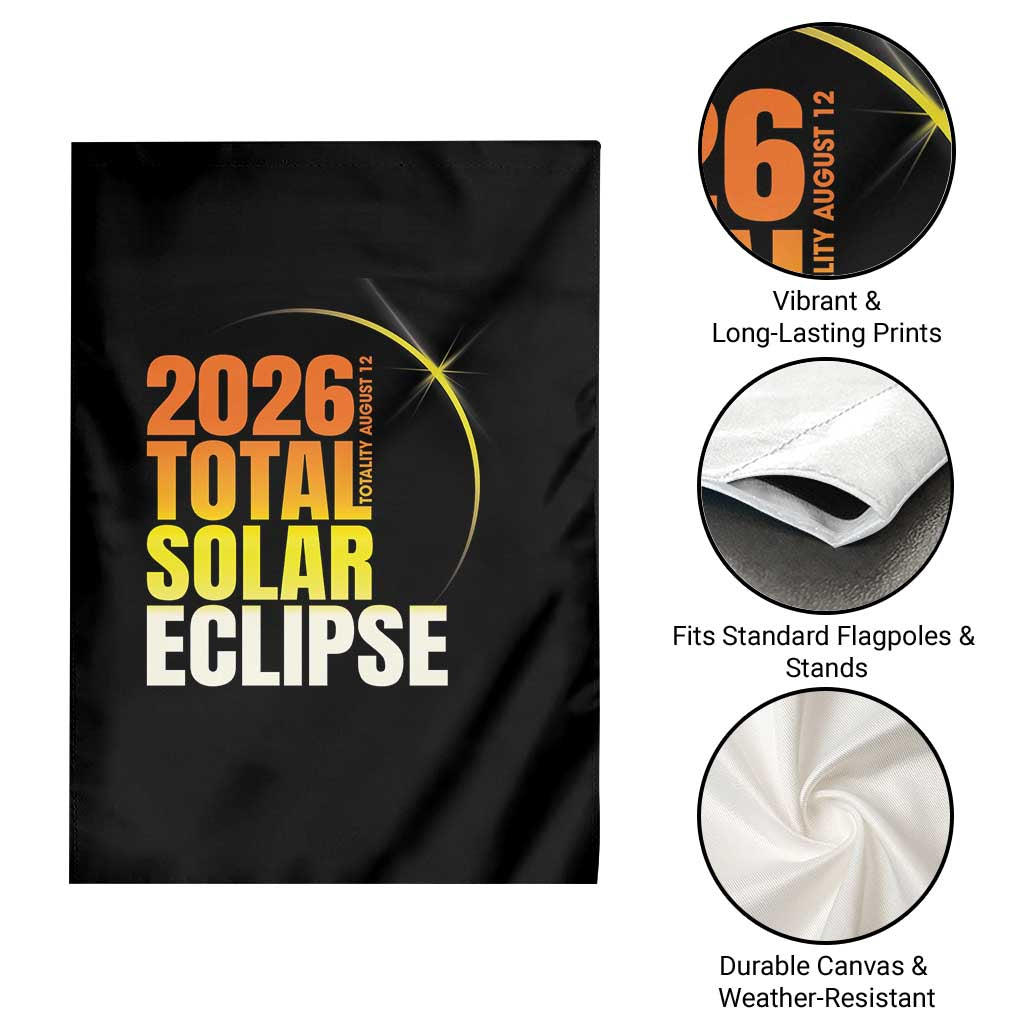 2026 Total Solar Eclipse August 12 Garden Flag Totality Modern Space Graphic TS02 Print Your Wear