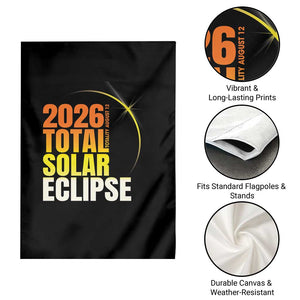 2026 Total Solar Eclipse August 12 Garden Flag Totality Modern Space Graphic TS02 Print Your Wear