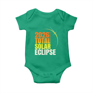 2026 Total Solar Eclipse August 12 Baby Onesie Totality Modern Space Graphic TS02 Irish Green Print Your Wear