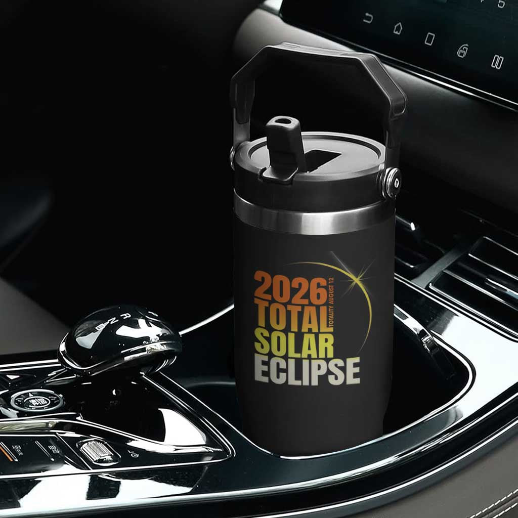 2026 Total Solar Eclipse August 12 Flip Straw Tumbler Totality Modern Space Graphic TS02 Print Your Wear