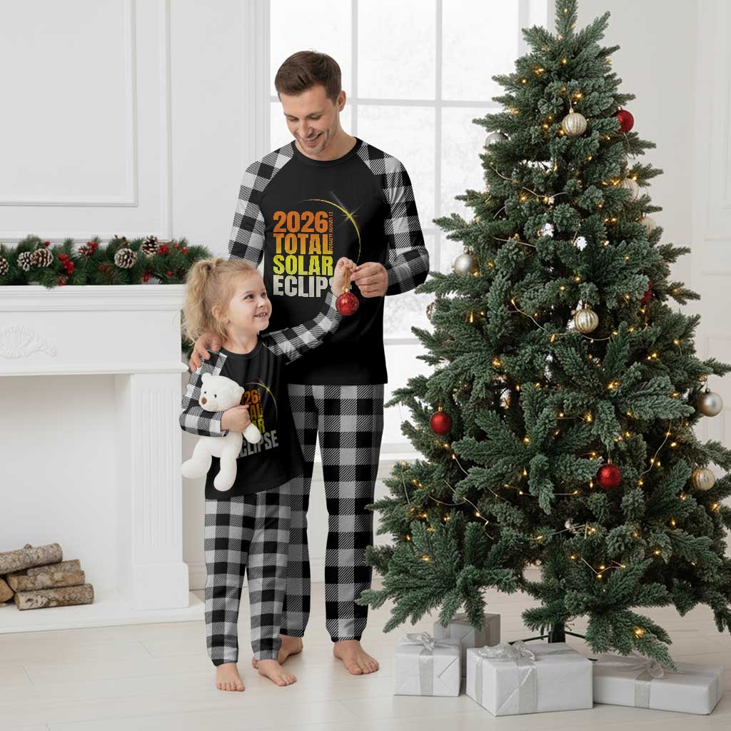 2026 Total Solar Eclipse August 12 Plaid Pajama Set Totality Modern Space Graphic TS02 White Plaid Print Your Wear