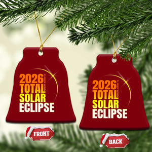 2026 Total Solar Eclipse August 12 Ceramic Ornament Totality Modern Space Graphic TS02 Print Your Wear