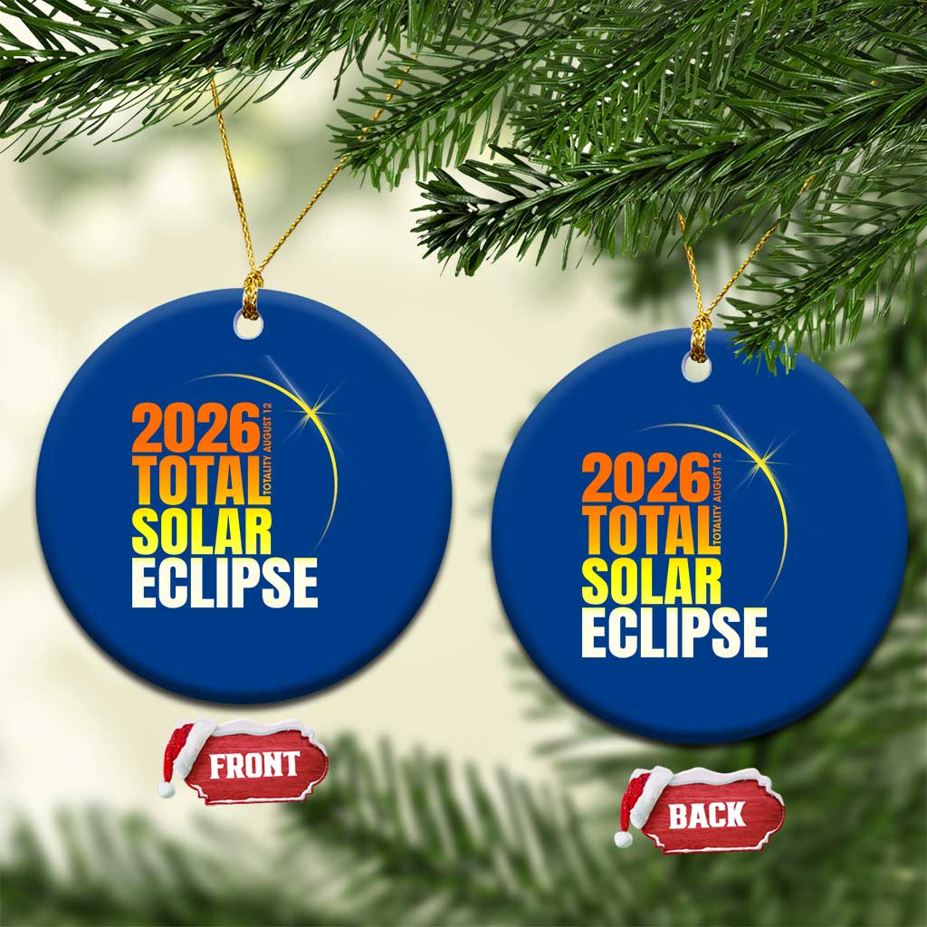 2026 Total Solar Eclipse August 12 Ceramic Ornament Totality Modern Space Graphic TS02 1pc Blue Print Your Wear