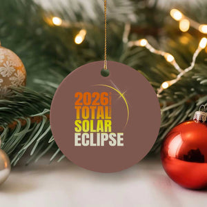 2026 Total Solar Eclipse August 12 Ceramic Ornament Totality Modern Space Graphic TS02 1pc Mocha Print Your Wear