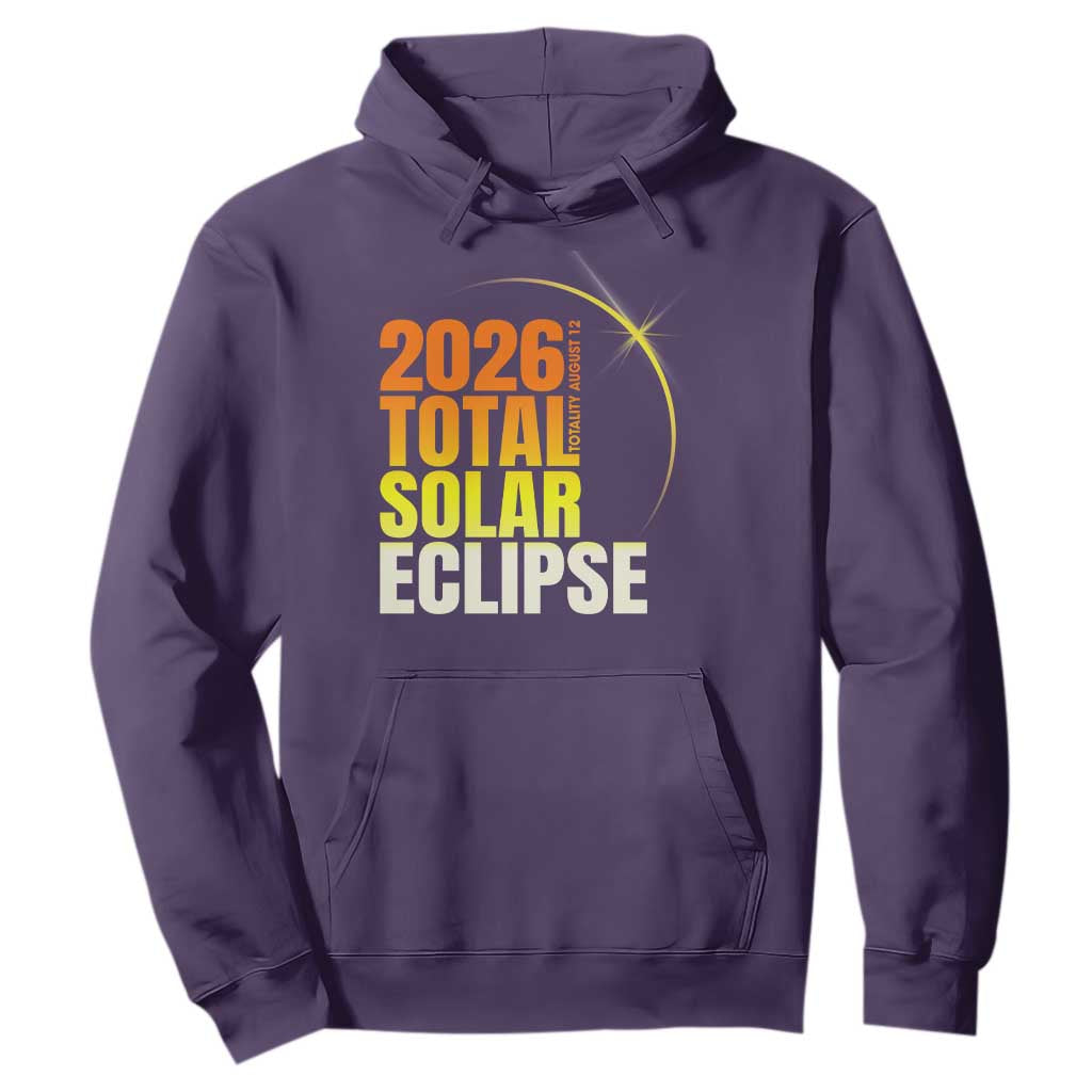 2026 Total Solar Eclipse August 12 Hoodie Totality Modern Space Graphic TS02 Purple Print Your Wear