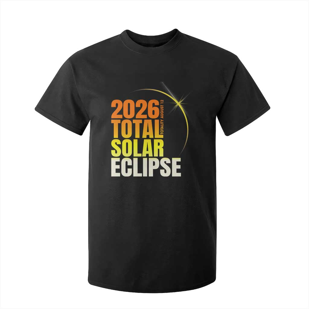 2026 Total Solar Eclipse August 12 T Shirt For Kid Totality Modern Space Graphic TS02 Black Print Your Wear