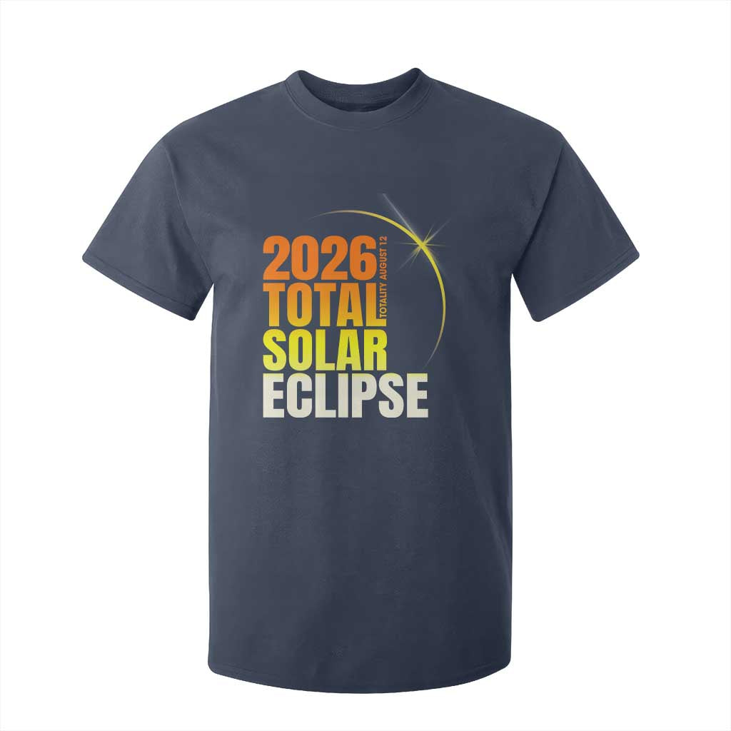 2026 Total Solar Eclipse August 12 T Shirt For Kid Totality Modern Space Graphic TS02 Navy Print Your Wear