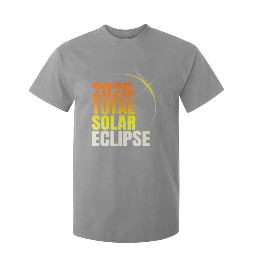 2026 Total Solar Eclipse August 12 T Shirt For Kid Totality Modern Space Graphic TS02 Sport Gray Print Your Wear