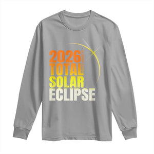 2026 Total Solar Eclipse August 12 Long Sleeve Shirt Totality Modern Space Graphic TS02 Sport Gray Print Your Wear