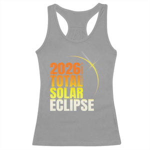 2026 Total Solar Eclipse August 12 Racerback Tank Top Totality Modern Space Graphic TS02 Sport Gray Print Your Wear