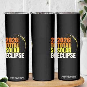2026 Total Solar Eclipse August 12 Skinny Tumbler Totality Modern Space Graphic TS02 Print Your Wear