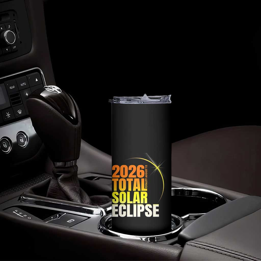 2026 Total Solar Eclipse August 12 Skinny Tumbler Totality Modern Space Graphic TS02 Print Your Wear