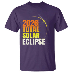 2026 Total Solar Eclipse August 12 T Shirt Totality Modern Space Graphic TS02 Purple Print Your Wear