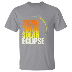 2026 Total Solar Eclipse August 12 T Shirt Totality Modern Space Graphic TS02 Sport Gray Print Your Wear