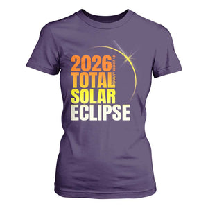 2026 Total Solar Eclipse August 12 T Shirt For Women Totality Modern Space Graphic TS02 Purple Print Your Wear