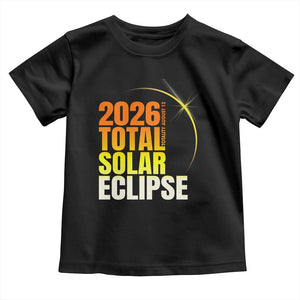 2026 Total Solar Eclipse August 12 Toddler T Shirt Totality Modern Space Graphic TS02 Black Print Your Wear