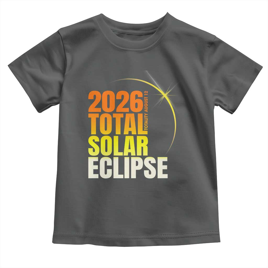 2026 Total Solar Eclipse August 12 Toddler T Shirt Totality Modern Space Graphic TS02 Dark Heather Print Your Wear