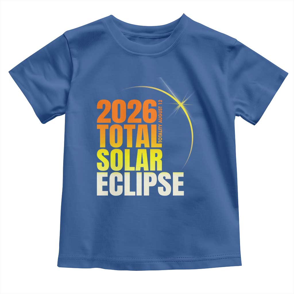 2026 Total Solar Eclipse August 12 Toddler T Shirt Totality Modern Space Graphic TS02 Royal Blue Print Your Wear