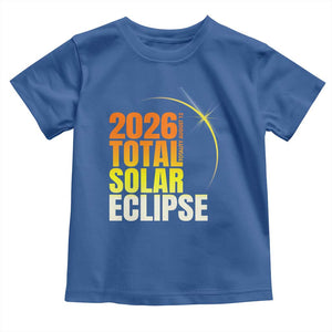 2026 Total Solar Eclipse August 12 Toddler T Shirt Totality Modern Space Graphic TS02 Royal Blue Print Your Wear
