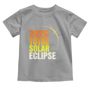 2026 Total Solar Eclipse August 12 Toddler T Shirt Totality Modern Space Graphic TS02 Sport Gray Print Your Wear
