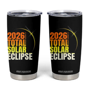 2026 Total Solar Eclipse August 12 Tumbler Cup Totality Modern Space Graphic TS02 Black Print Your Wear