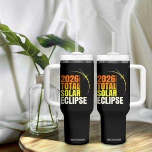 2026 Total Solar Eclipse August 12 Tumbler With Handle Totality Modern Space Graphic TS02 Print Your Wear