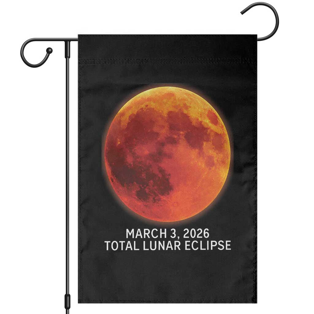 Blood Moon Total Lunar Eclipse March 3 2026 Garden Flag Blood Moon Astronomy Souvenir Graphic TS02 Black Print Your Wear