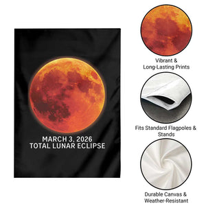 Blood Moon Total Lunar Eclipse March 3 2026 Garden Flag Blood Moon Astronomy Souvenir Graphic TS02 Print Your Wear