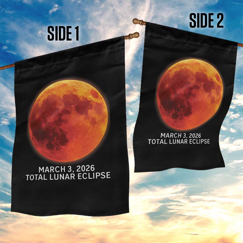 Blood Moon Total Lunar Eclipse March 3 2026 Garden Flag Blood Moon Astronomy Souvenir Graphic TS02 Print Your Wear