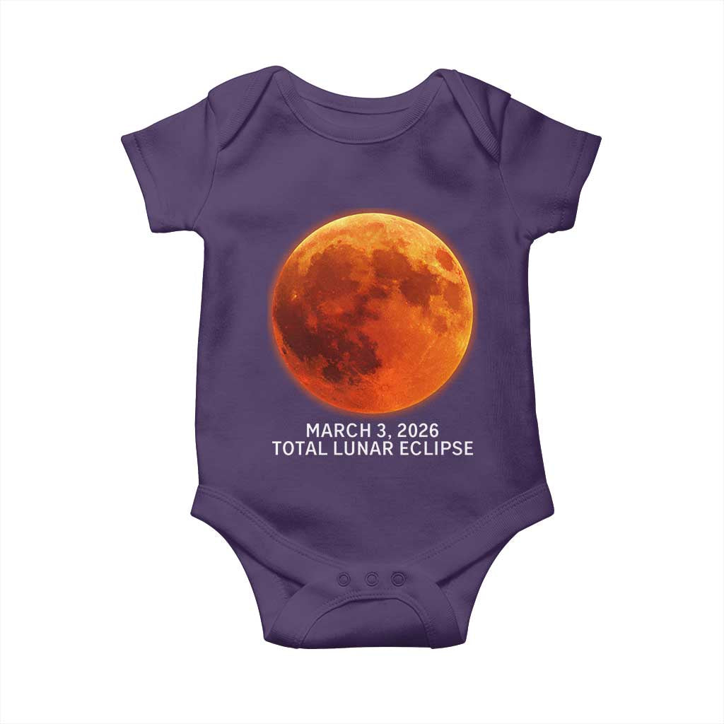 Blood Moon Total Lunar Eclipse March 3 2026 Baby Onesie Blood Moon Astronomy Souvenir Graphic TS02 Purple Print Your Wear