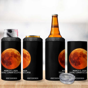 Blood Moon Total Lunar Eclipse March 3 2026 4 in 1 Can Cooler Tumbler Blood Moon Astronomy Souvenir Graphic TS02 Print Your Wear