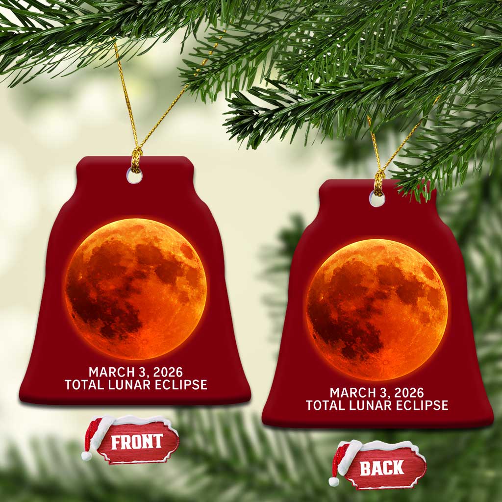 Blood Moon Total Lunar Eclipse March 3 2026 Ceramic Ornament Blood Moon Astronomy Souvenir Graphic TS02 Print Your Wear