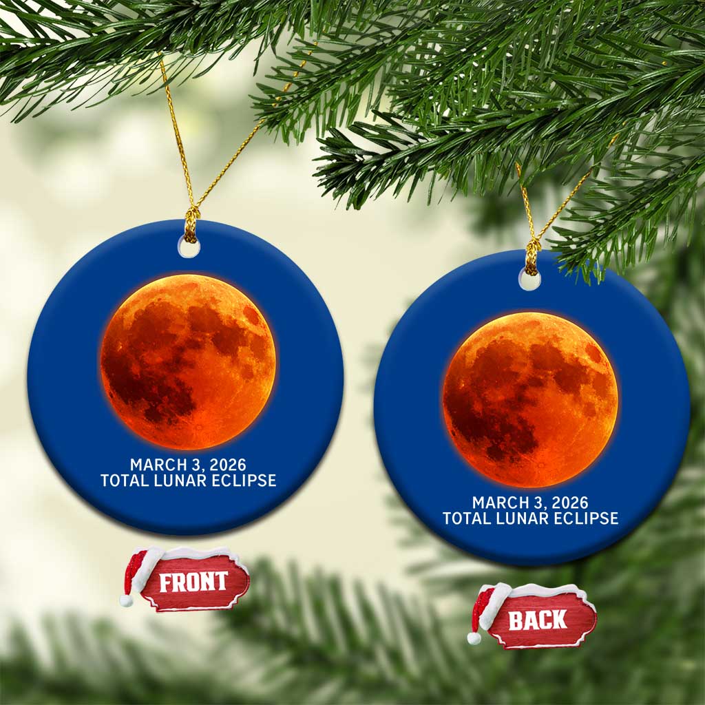 Blood Moon Total Lunar Eclipse March 3 2026 Ceramic Ornament Blood Moon Astronomy Souvenir Graphic TS02 1pc Blue Print Your Wear